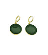Позлатени дамски обеци със зелени детайли Ksenia-1 снимка