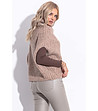 Дамски пуловер в цвят лате Pavla-1 снимка