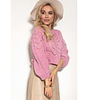 Дамски ажурен пуловер в розово Keila-0 снимка