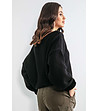 Черен дамски oversize пуловер Almeria-1 снимка