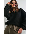 Черен дамски oversize пуловер Almeria-2 снимка