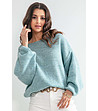 Дамски oversize пуловер в син нюанс Almeria-0 снимка
