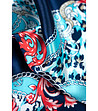 Дамски сатенен шал в синьо с принт Arilyn-1 снимка