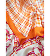 Дамски сатенен шал в оранжево и екрю Arilyn-1 снимка