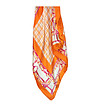 Дамски сатенен шал в оранжево и екрю Arilyn-3 снимка