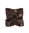 Дамски сатенен шал в кафяво с принт Paris-1 снимка