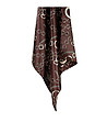 Дамски сатенен шал в кафяво с принт Paris-2 снимка