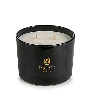 Черна ароматна свещ  Rose Pivoine 420 гр снимка