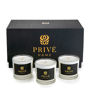 Комплект от 3 ароматни свещи в кутия Lemon-Verbena, Mimosa-Poire и Rose Pivoine снимка