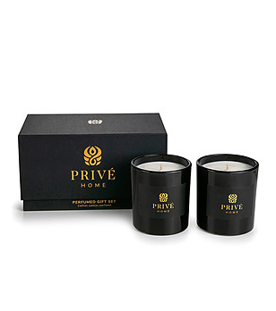Комплект от 2 ароматни черни свещи в кутия Lemon-Verbena и Mimosa-Poire снимка
