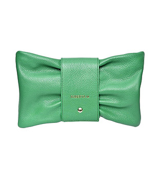 Зелена дамска кожена чанта Karra снимка