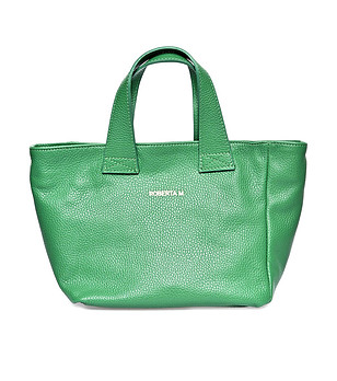 Дамска зелена чанта от естествена кожа Caren снимка