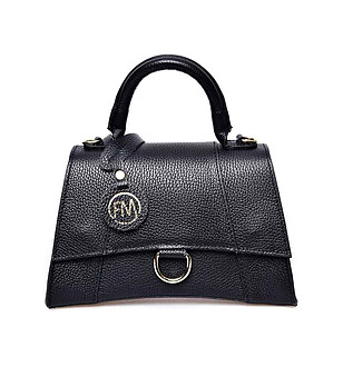 Черна дамска чанта от естествена кожа Gisele снимка