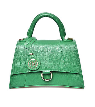 Зелена дамска чанта от естествена кожа Gisele снимка