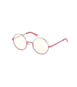 Unisex кръгли слънчеви очила с рамки в розово и златисто снимка
