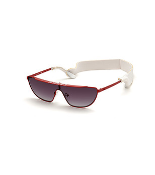 Червени дамски слънчеви очила с бяла еластична лента снимка