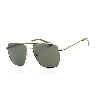Златисти мъжки слънчеви очила авиатор със зелени лещи снимка