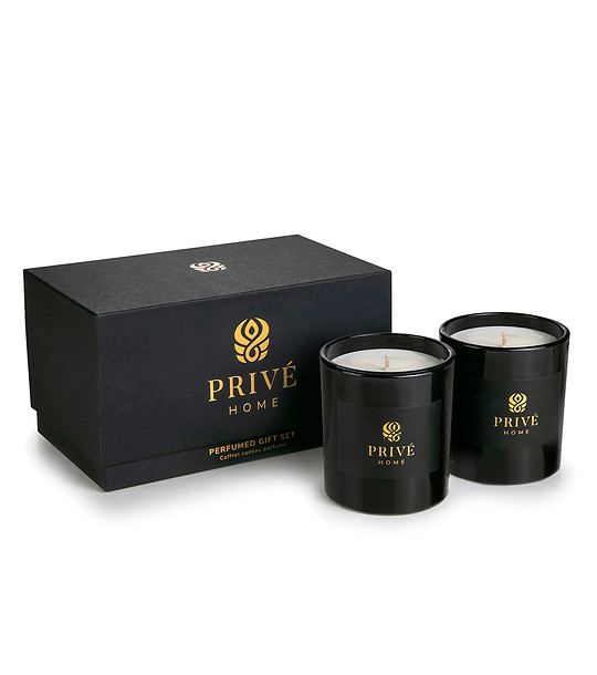 Комплект от 2 ароматни свещи в черно с кутия Muscs Poudres и Delice d'Orient снимка