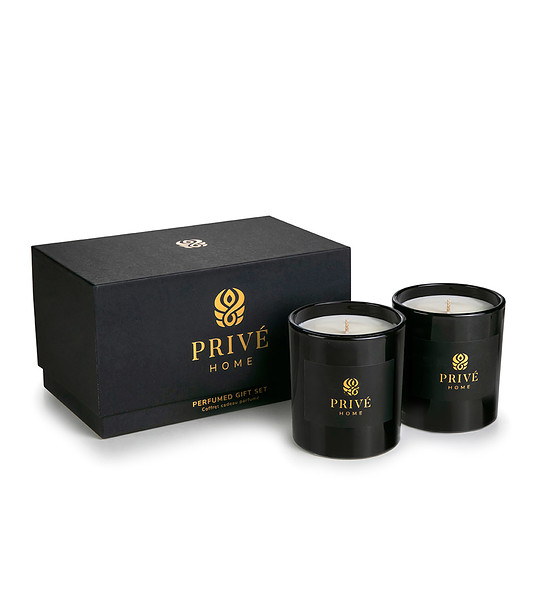 Комплект от 2 ароматни свещи в черно с кутия Safran-Ambre Noir и Black Wood снимка