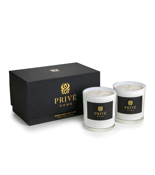 Комплект от 2 бели ароматни свещи в кутия Mure-musc и Rose Pivoine снимка