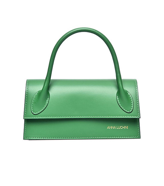 Зелена дамска чанта от естествена кожа Saruni снимка