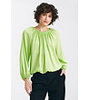 Дамска oversize блуза в цвят лайм Sobella-0 снимка