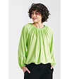 Дамска oversize блуза в цвят лайм Sobella-2 снимка