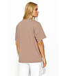 Дамска памучна блуза в цвят мока Iva-1 снимка