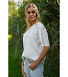 Памучна дамска блуза в цвят крем Iva-0 снимка