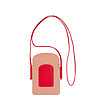 Чанта за телефон в червено и цвят пудра Minorca-1 снимка