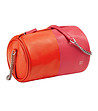 Дамска цилиндрична кожена чанта в червено и цвят малина Abigail-2 снимка