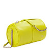 Дамска цилиндрична кожена чанта в цвят лайм Abigail-0 снимка