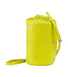 Дамска цилиндрична кожена чанта в цвят лайм Abigail-4 снимка