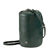 Тъмнозелена дамска цилиндрична кожена чанта Abigail-4 снимка