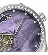 Сребрист дамски часовник в лилав циферблат и камъчета-2 снимка