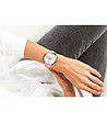 Дамски часовник в сребристо с бяла каишка Zana-1 снимка