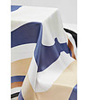 Дамски шал в бежово, бяло и синьо-3 снимка