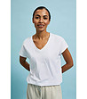 Дамска бяла памучна тениска Angelika-0 снимка