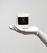 Бяла ароматна свещ Safran – Ambre Noir 280 гр-2 снимка