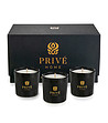 Комплект от 3 черни ароматни свещи в кутия Tobacco&Leather, Oud&Bergamote и Muscs-0 снимка