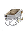 Сребристо дамска чанта от естествена кожа Issalia-3 снимка