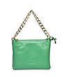 Дамска кожена чанта в зелено Karsea-0 снимка