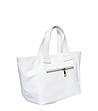 Дамска бяла чанта от естествена кожа Caren-1 снимка