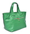 Дамска зелена чанта от естествена кожа Caren-1 снимка