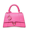 Розова дамска чанта от естествена кожа Gisele-1 снимка