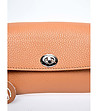 Дамска чанта от естествена кожа в цвят коняк Odilia-2 снимка