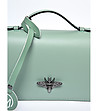 Дамска кожена светлозелена чанта Gisele-2 снимка