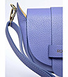 Дамска кожена чанта за рамо в лилав нюанс Dili-2 снимка