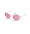 Бели овални дамски очила с розови лещи-0 снимка
