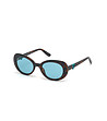 Дамски слънчеви очила в кафява хавана и сини лещи-0 снимка